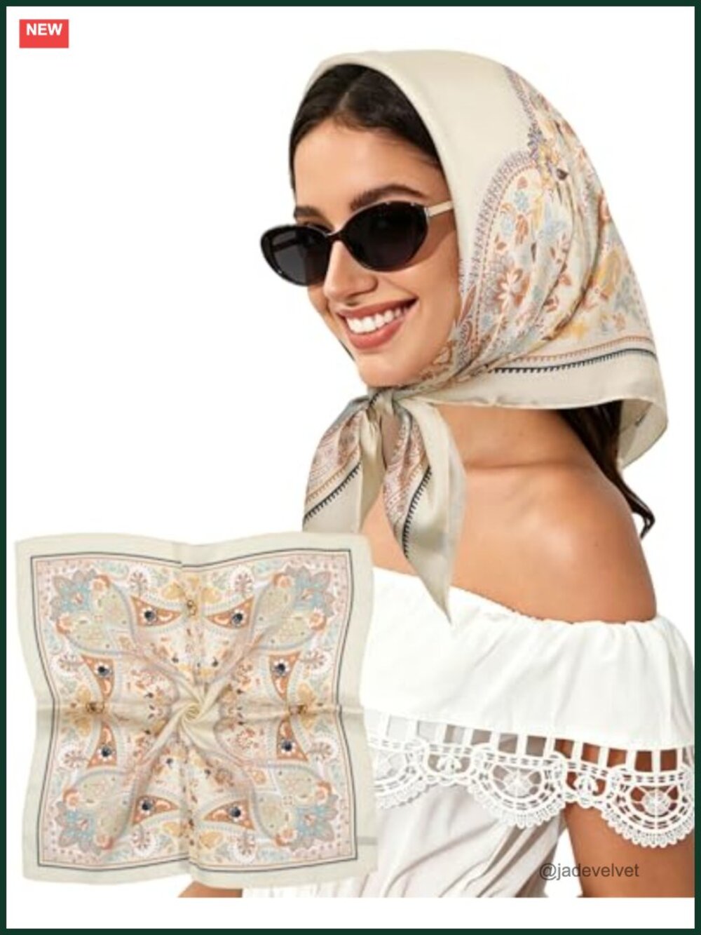 Chiffon Head Scarf for Women Silk-like Bandana Square Hair Wrap